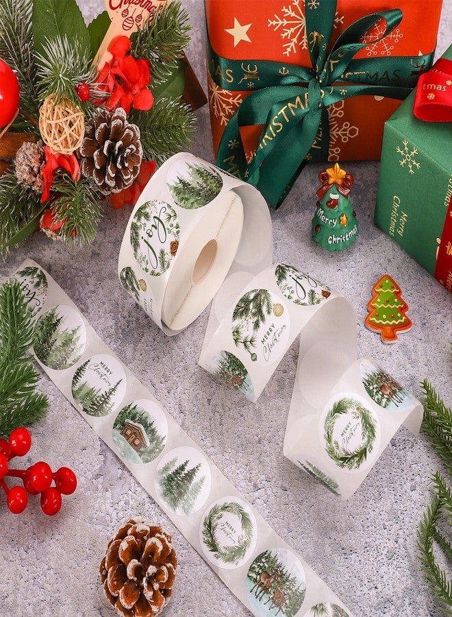 وولاين مجموعة ملصقات عيد الميلاد من والين، 1000 قطعة، بتصميمات شجرة عيد الميلاد والغابة والغزلان، ذاتية اللصق، لتزيين سجلات القصاصات والمذكرات والأظرف وديكورات العطلات الشتوية، 8 تصميمات - Image 3